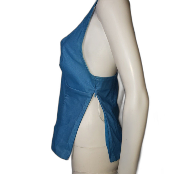 Vintage 90's GUESS Turquoise Blue Halter Top Womens Size Medium - Picture 5 of 10